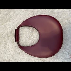 Staud Burgundy Moon Bag